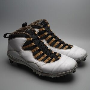 Jordan Air 10 TD Football Cleats White Metallic Gold Mens US 11